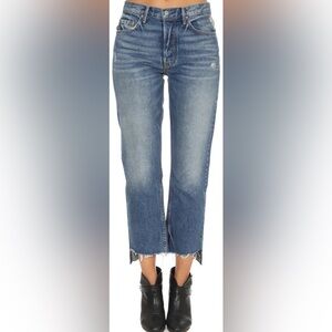 Grlfrnd Helena jeans straight leg high waist 💯 cotton no stretch cropped 25/27